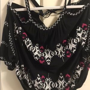 Flowy black and pink free people top